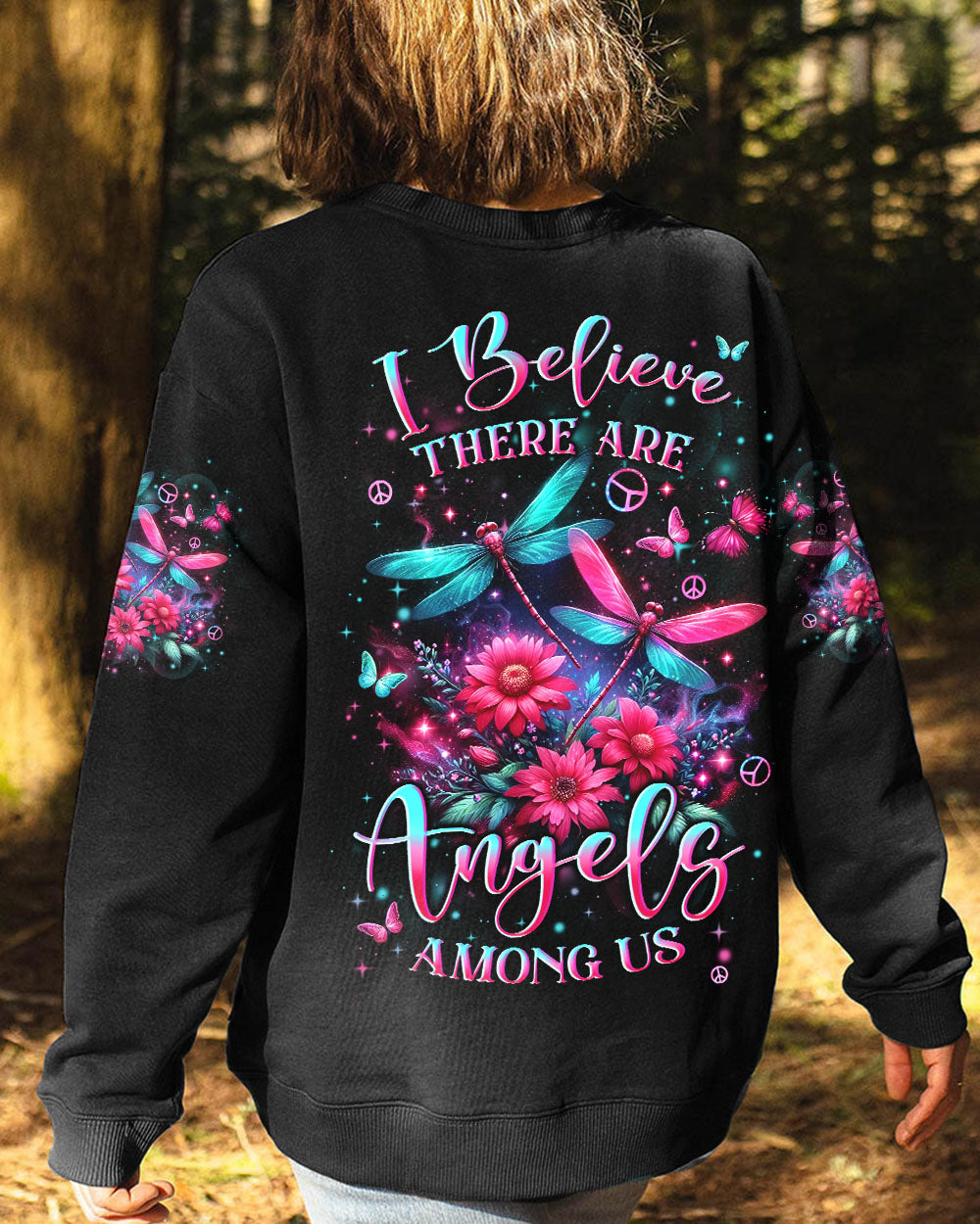 I BELIEVE THERE ARE ANGELS AMONG US DRAGONFLIES ALL OVER PRINT - YHLN1303253