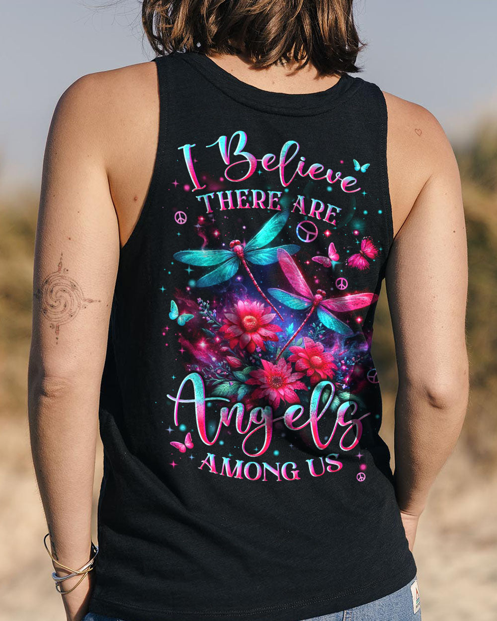 I BELIEVE THERE ARE ANGELS AMONG US DRAGONFLIES ALL OVER PRINT - YHLN1303253