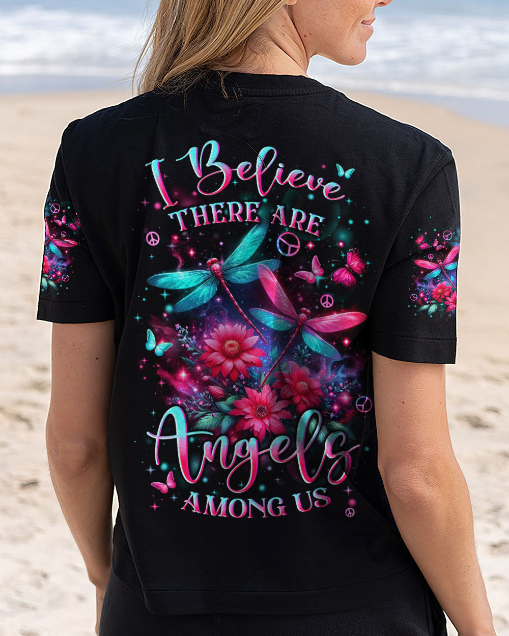 I BELIEVE THERE ARE ANGELS AMONG US DRAGONFLIES ALL OVER PRINT - YHLN1303253