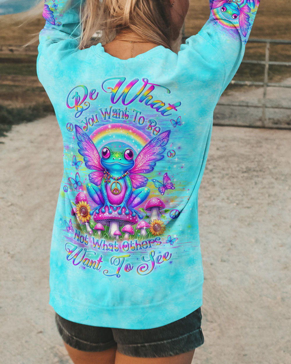 BE WHAT YOU WANT TO BE FROG ALL OVER PRINT - YHLN1305243