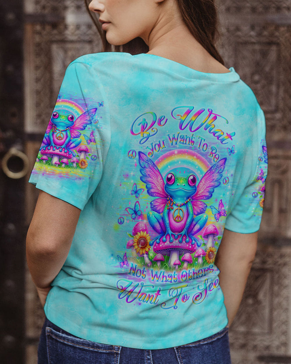 BE WHAT YOU WANT TO BE FROG ALL OVER PRINT - YHLN1305243