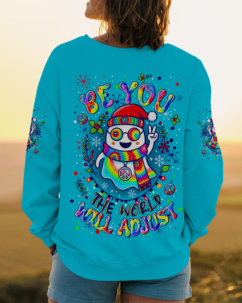 BE YOU THE WORLD WILL ADJUST CHRISTMAS ALL OVER PRINT - YHLN1310253