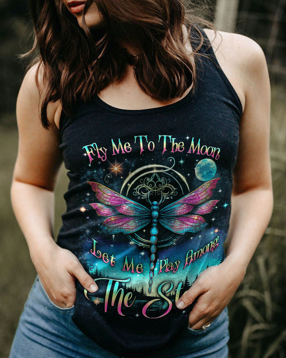 FLY ME TO THE MOON DRAGONFLY ALL OVER PRINT - YHLN1407232