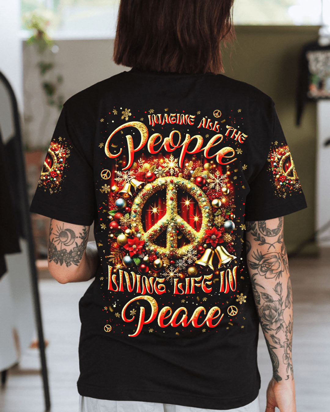 IMAGINE ALL THE PEOPLE LIVING LIFE IN PEACE CHRISTMAS ALL OVER PRINT - YHLN1410252