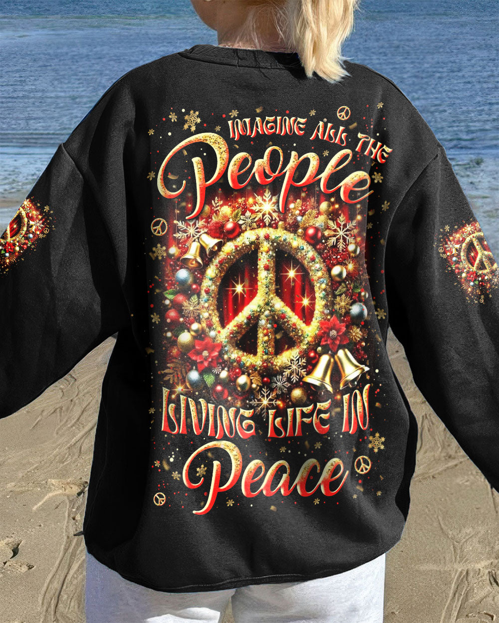 IMAGINE ALL THE PEOPLE LIVING LIFE IN PEACE CHRISTMAS ALL OVER PRINT - YHLN1410252
