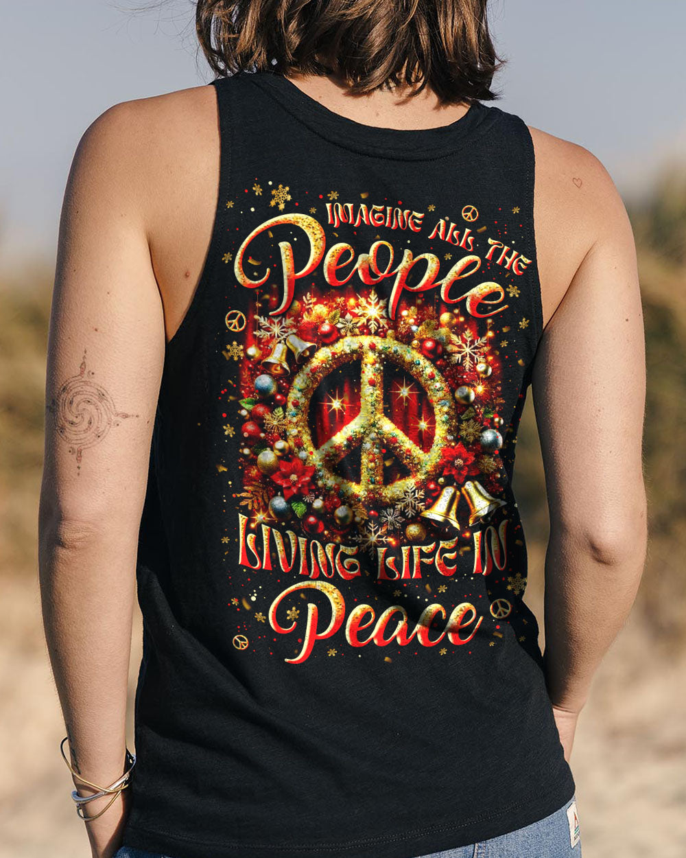 IMAGINE ALL THE PEOPLE LIVING LIFE IN PEACE CHRISTMAS ALL OVER PRINT - YHLN1410252