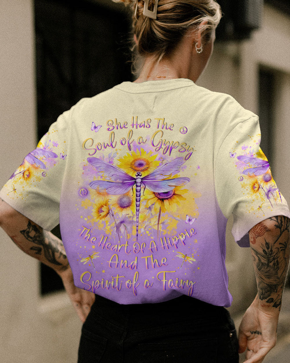 SPIRIT OF A FAIRY DRAGONFLY SUNFLOWERS ALL OVER PRINT - YHLN1512231