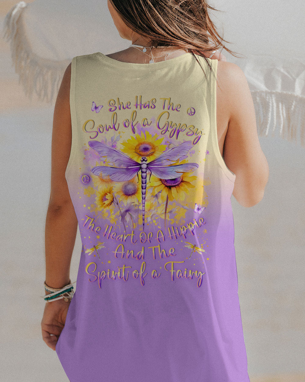 SPIRIT OF A FAIRY DRAGONFLY SUNFLOWERS ALL OVER PRINT - YHLN1512231