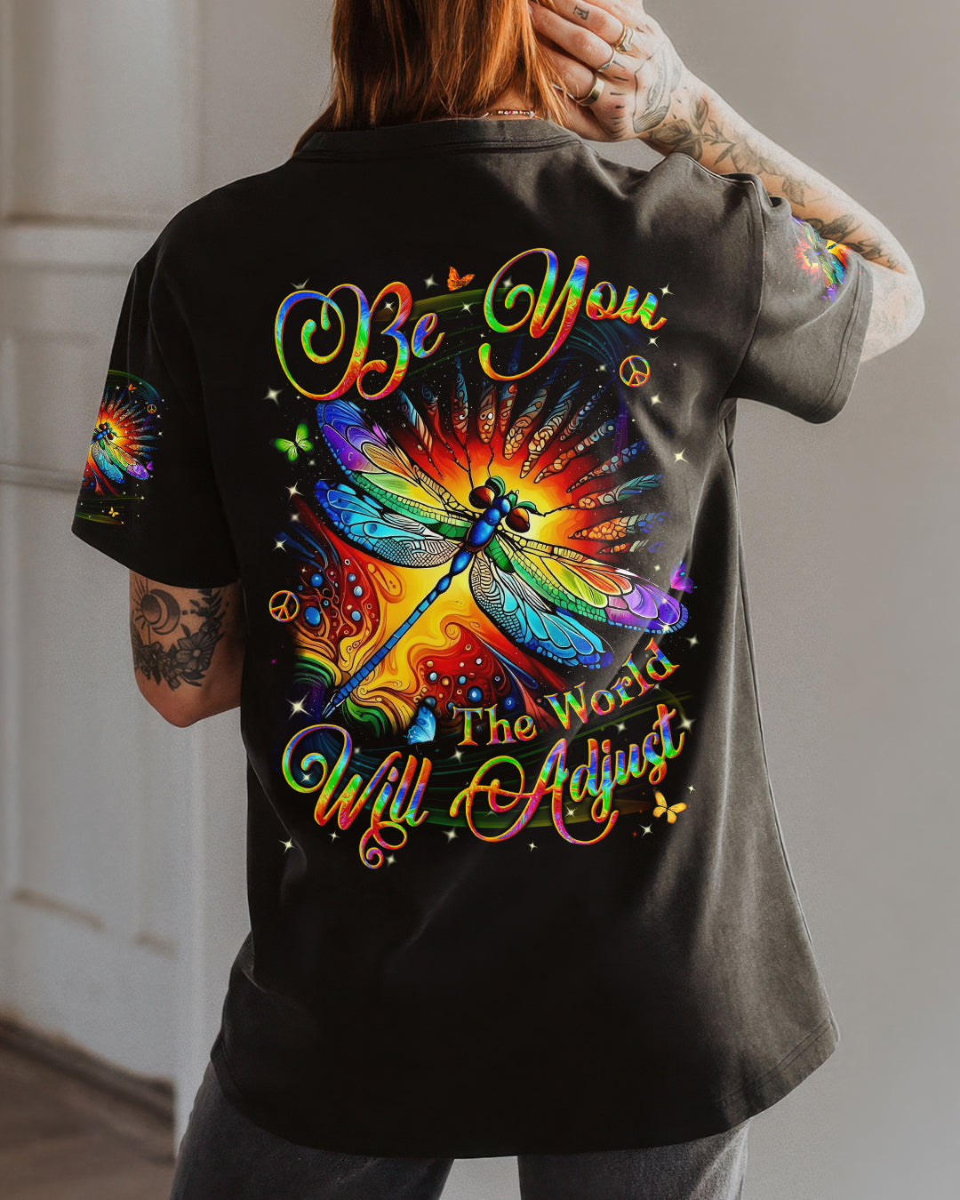 BE YOU THE WORLD WILL ADJUST DRAGONFLY ALL OVER PRINT -  YHLN1512252