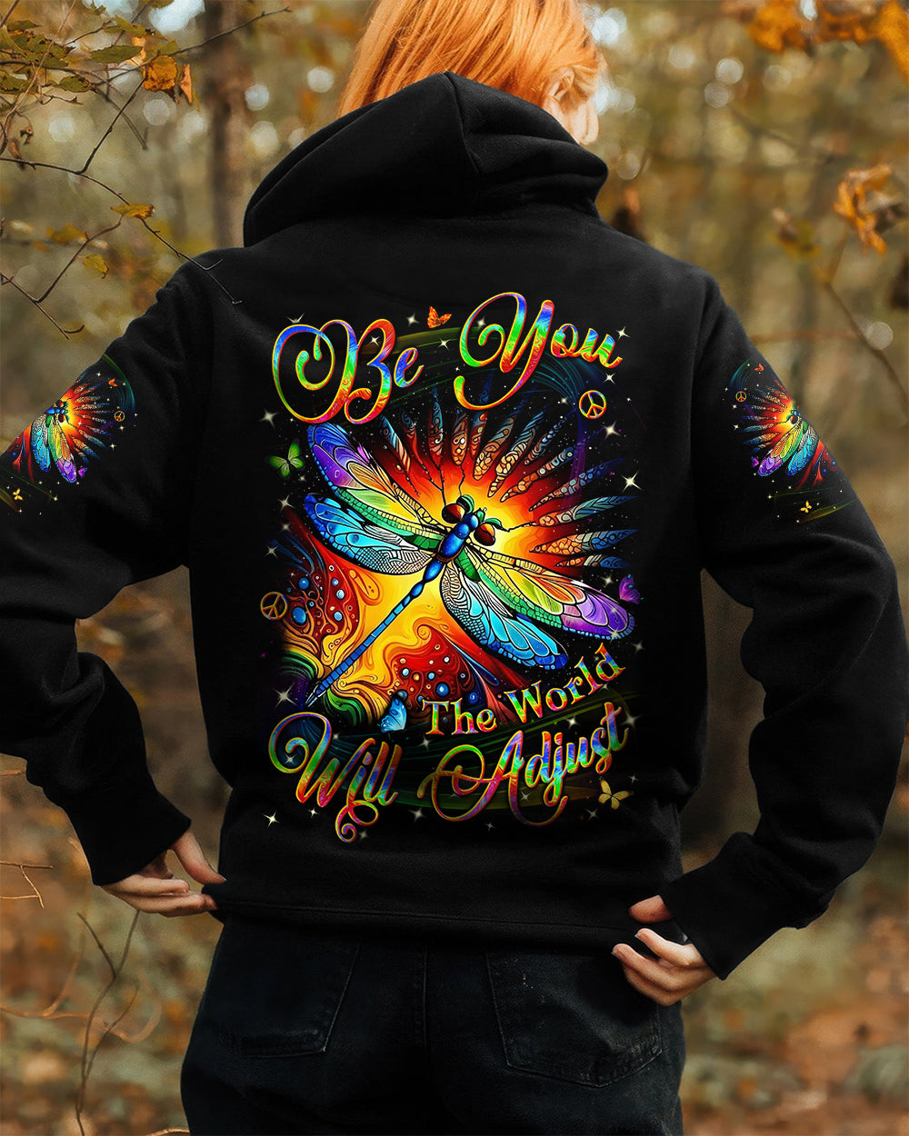 BE YOU THE WORLD WILL ADJUST DRAGONFLY ALL OVER PRINT -  YHLN1512252