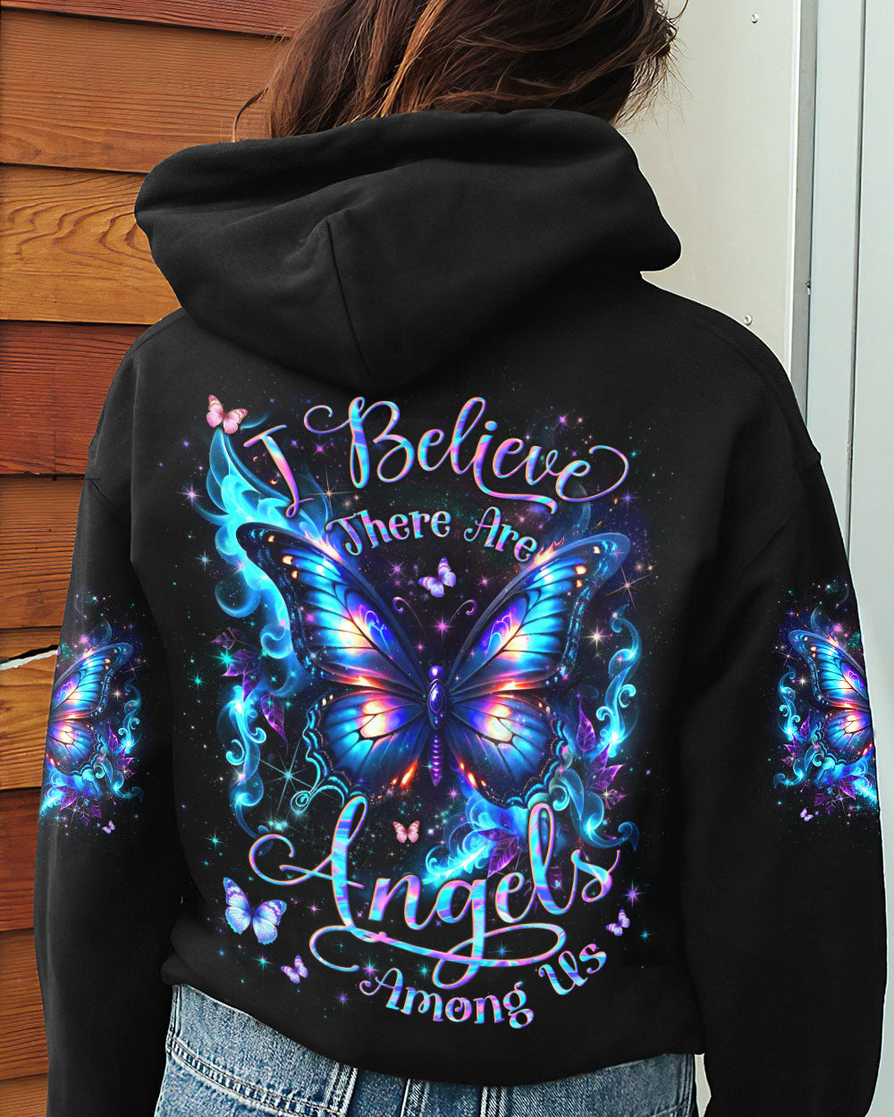 I BELIEVE THERE ARE ANGELS AMONG US BUTTERFLY ALL OVER PRINT - YHLN1604242