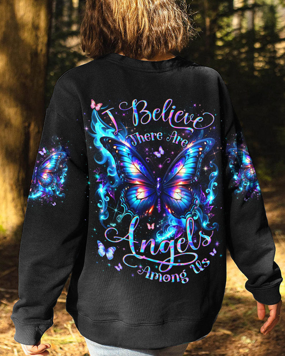 I BELIEVE THERE ARE ANGELS AMONG US BUTTERFLY ALL OVER PRINT - YHLN1604242