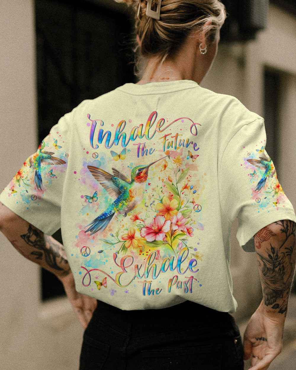 INHALE THE FUTURE EXHALE THE PAST HUMMINGBIRD ALL OVER PRINT - YHLN1803241