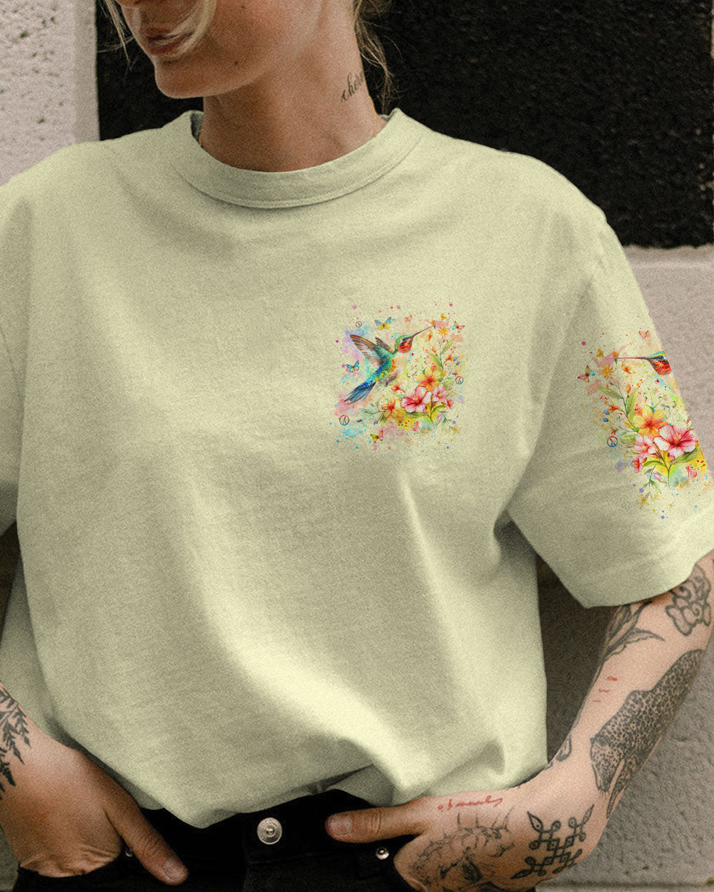 INHALE THE FUTURE EXHALE THE PAST HUMMINGBIRD ALL OVER PRINT - YHLN1803241
