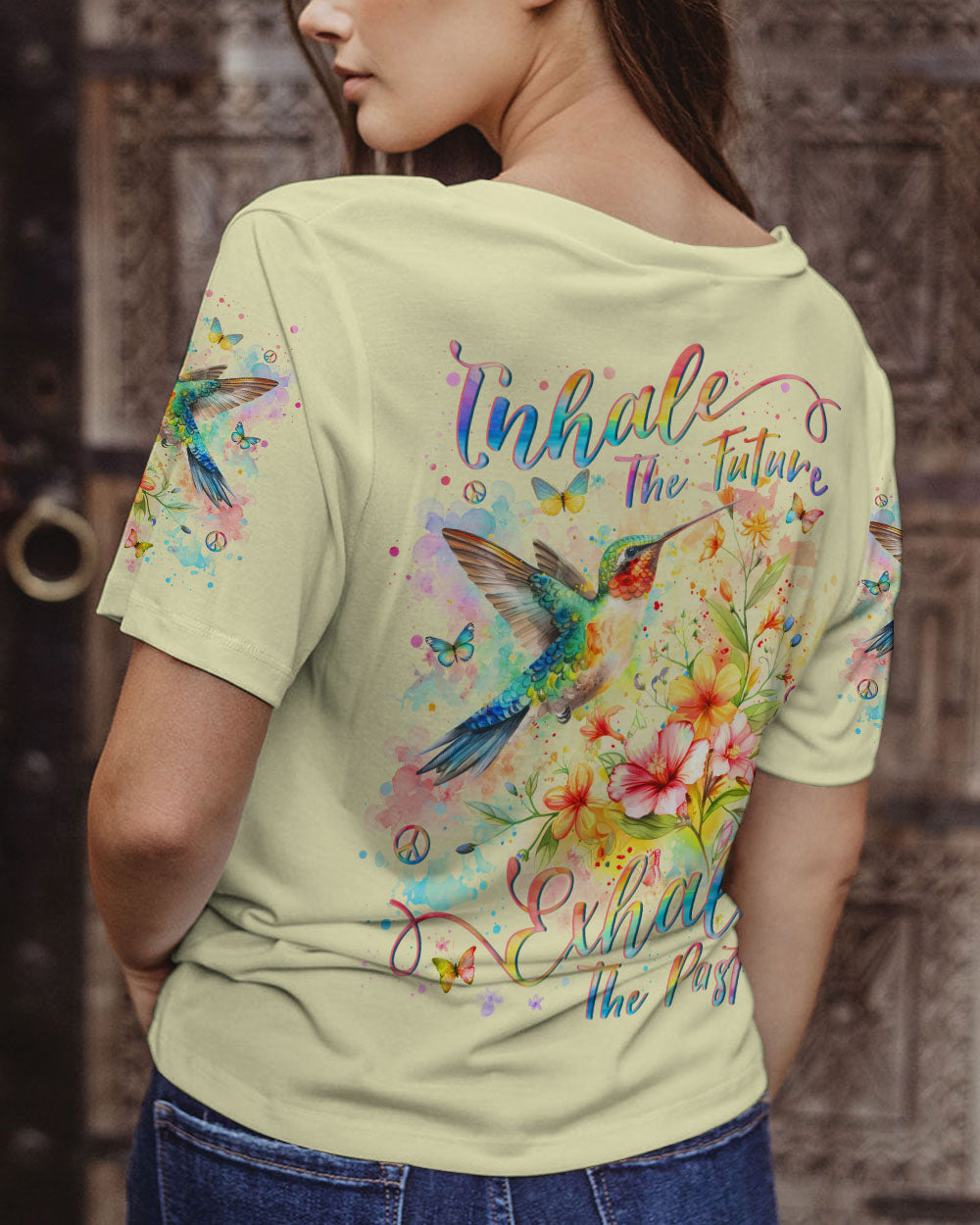INHALE THE FUTURE EXHALE THE PAST HUMMINGBIRD ALL OVER PRINT - YHLN1803241