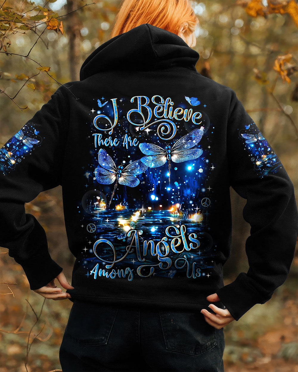 I BELIEVE THERE ARE ANGELS AMONG US DRAGONFLY ALL OVER PRINT - YHLN1809252