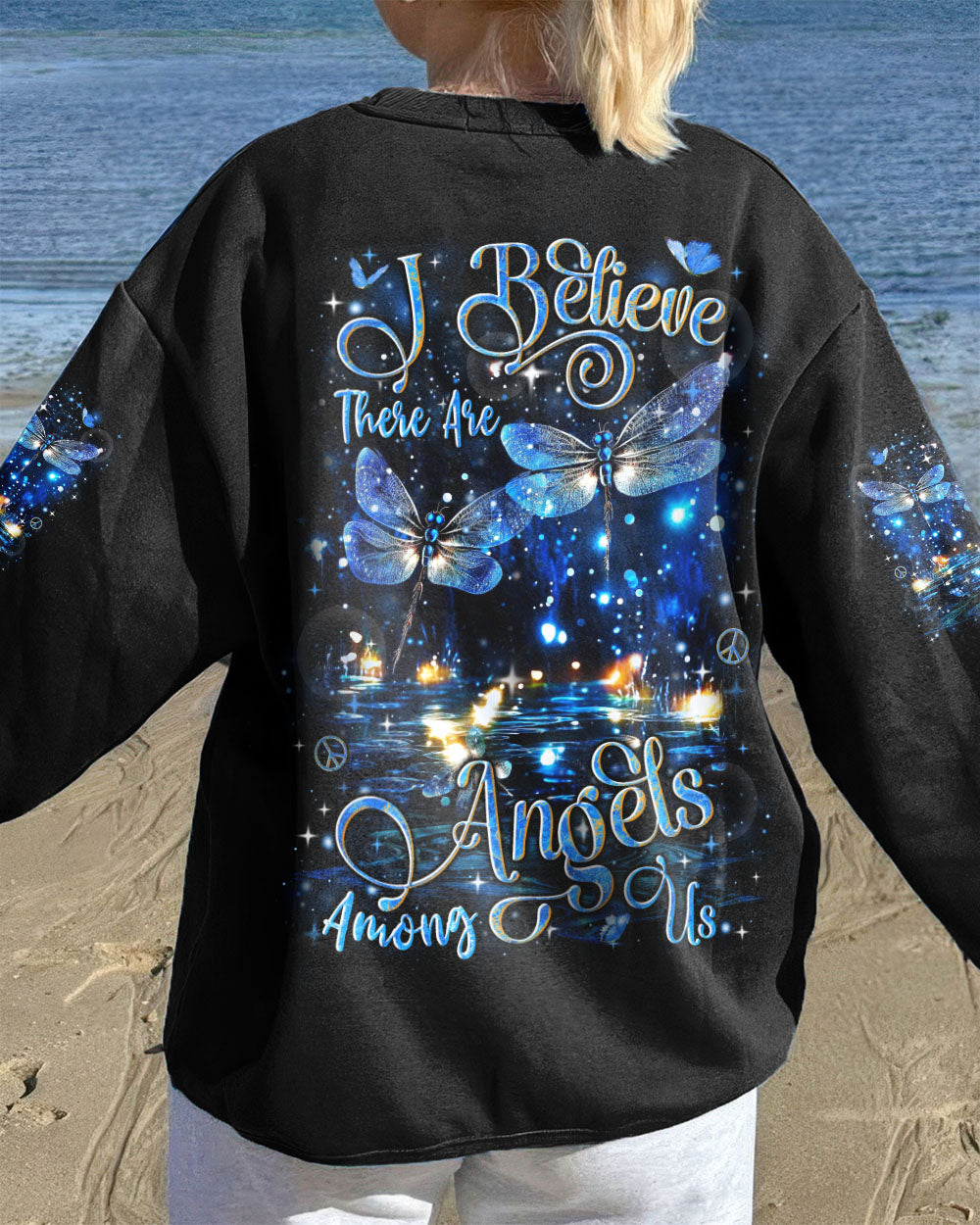 I BELIEVE THERE ARE ANGELS AMONG US DRAGONFLY ALL OVER PRINT - YHLN1809252