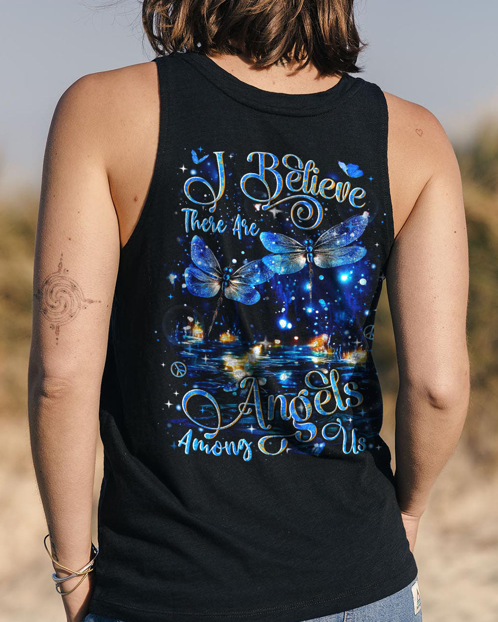 I BELIEVE THERE ARE ANGELS AMONG US DRAGONFLY ALL OVER PRINT - YHLN1809252