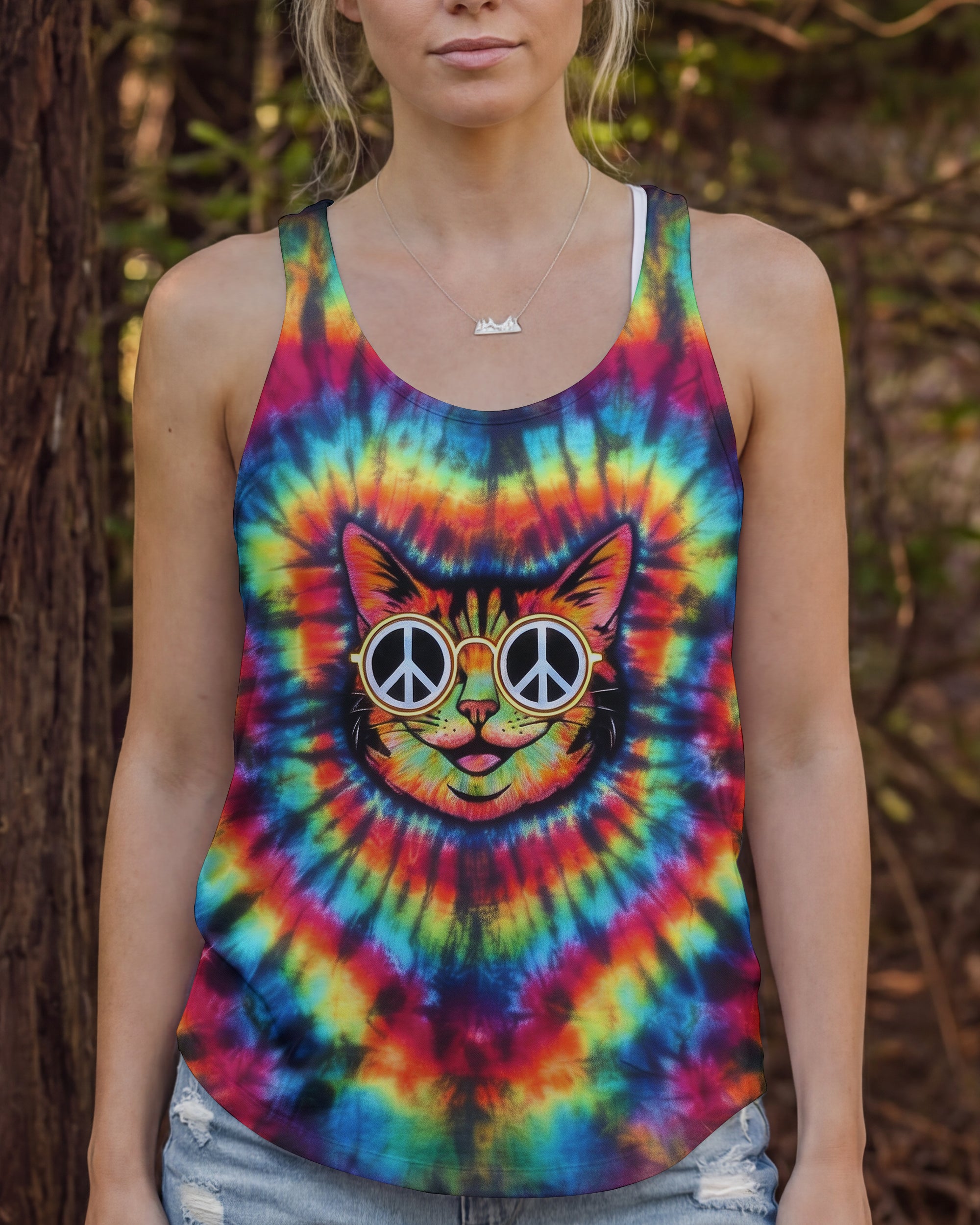 PSYCHEDELIC PEACE CAT ALL OVER PRINT - YHLN1901262