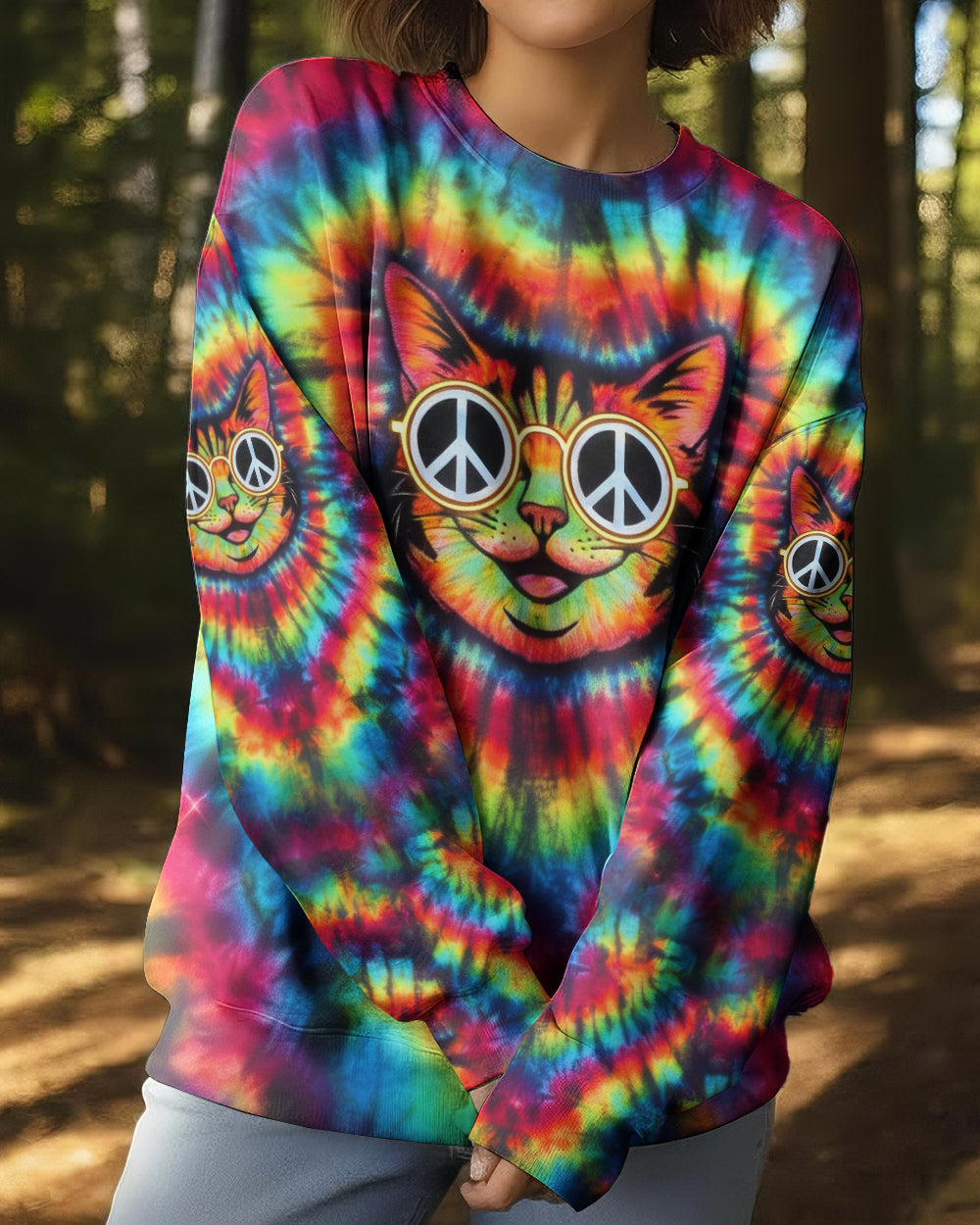 PSYCHEDELIC PEACE CAT ALL OVER PRINT - YHLN1901262