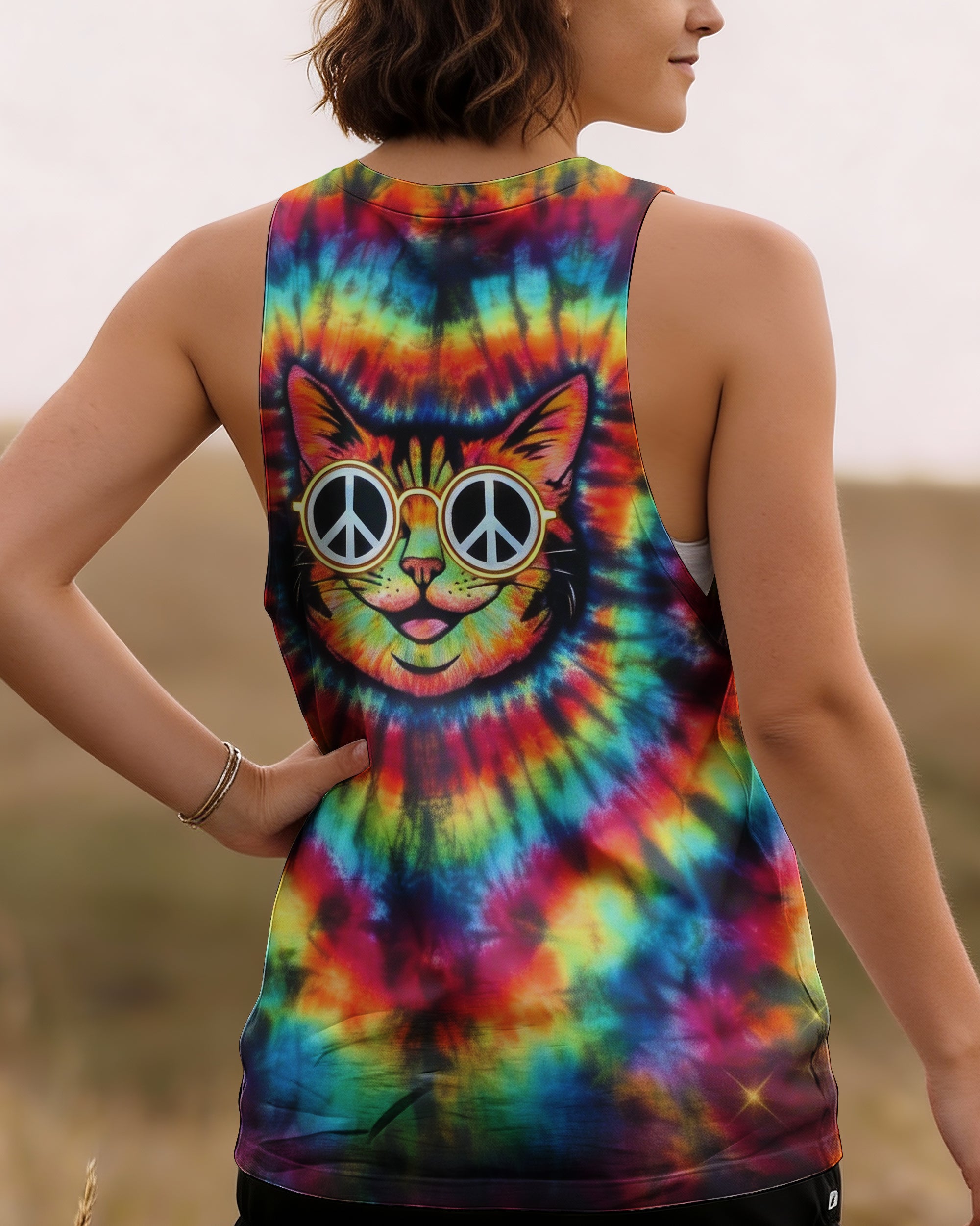 PSYCHEDELIC PEACE CAT ALL OVER PRINT - YHLN1901262