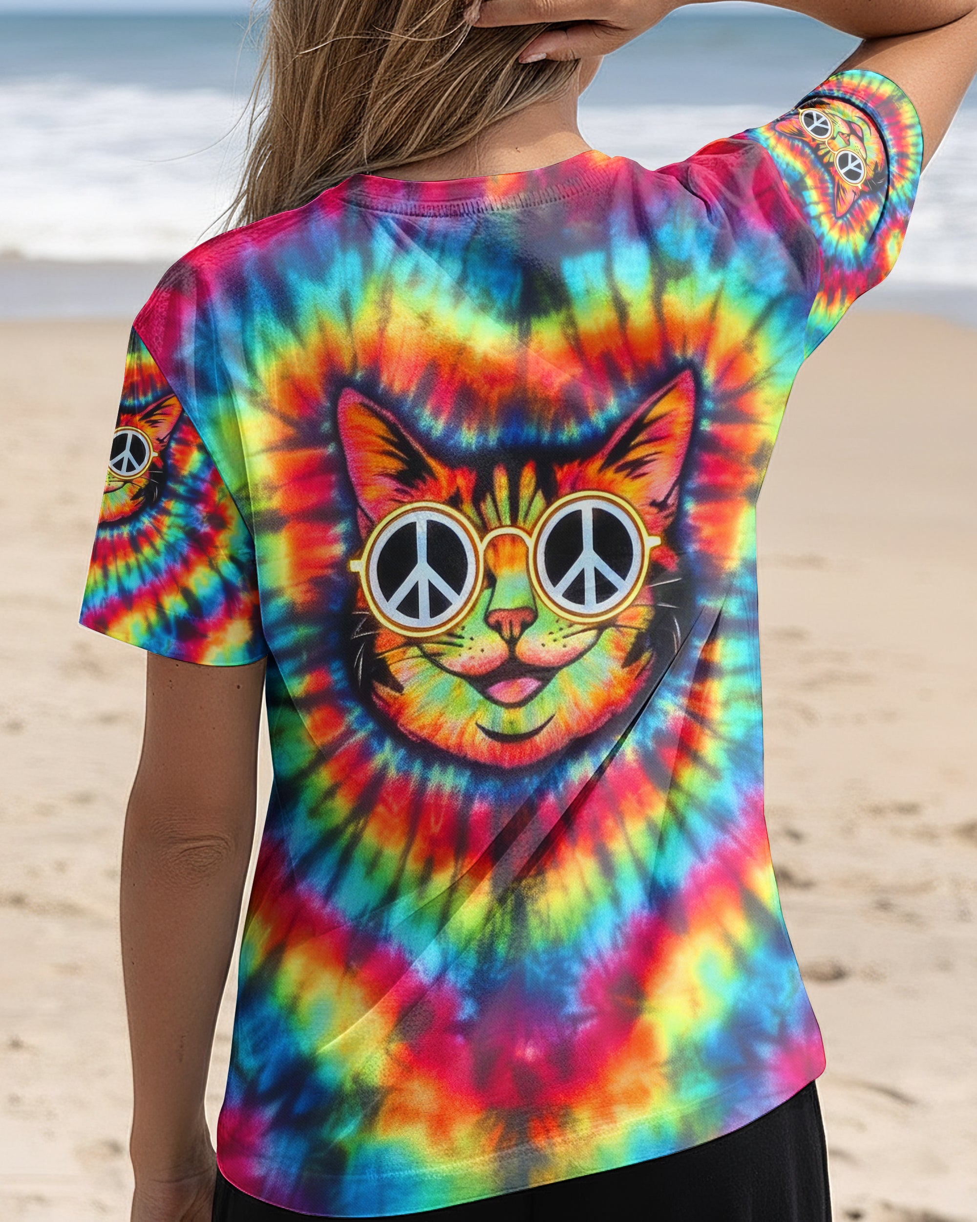 PSYCHEDELIC PEACE CAT ALL OVER PRINT - YHLN1901262