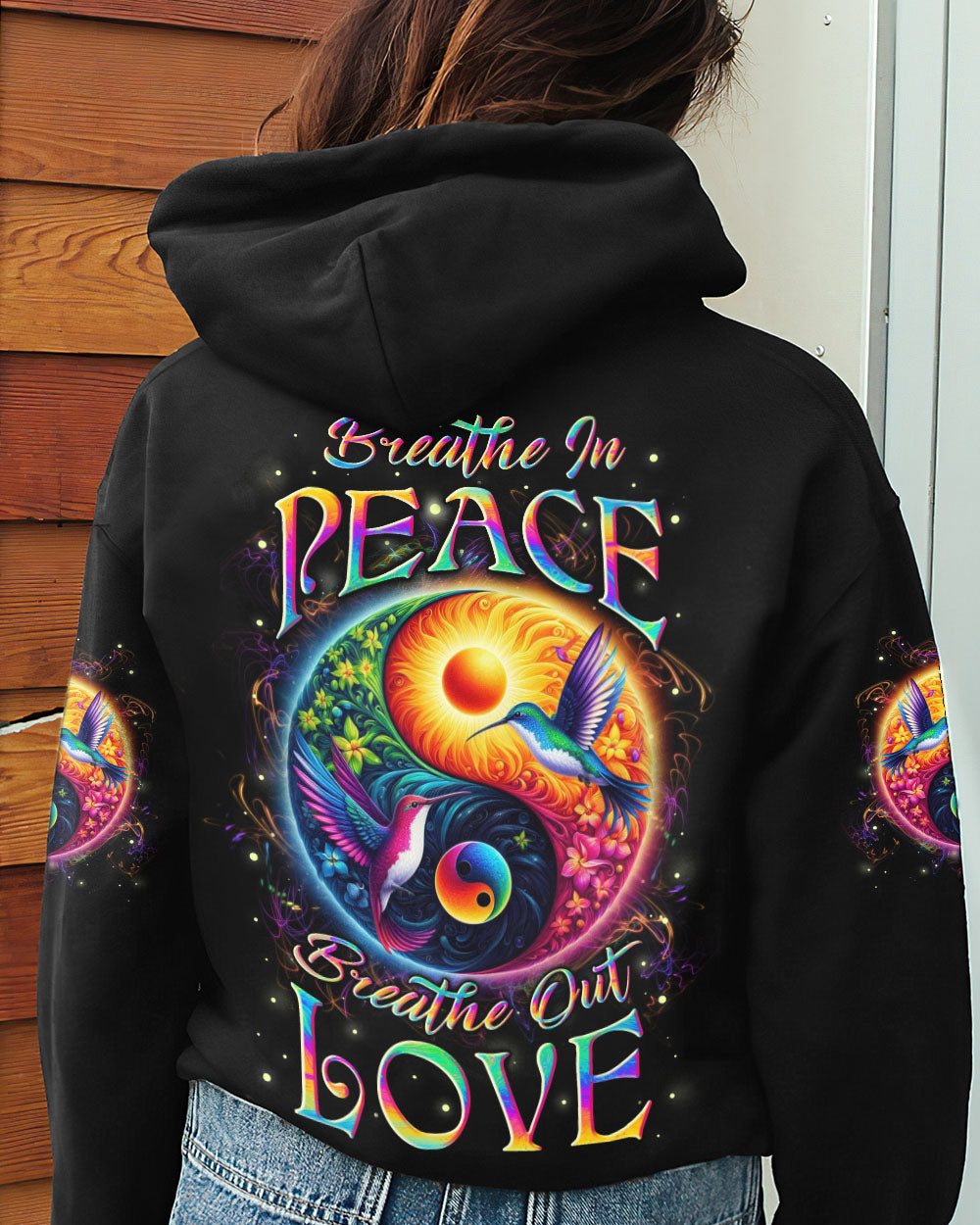 BREATHE IN PEACE YINYANG HUMMINGBIRDS ALL OVER PRINT - YHLN1903252