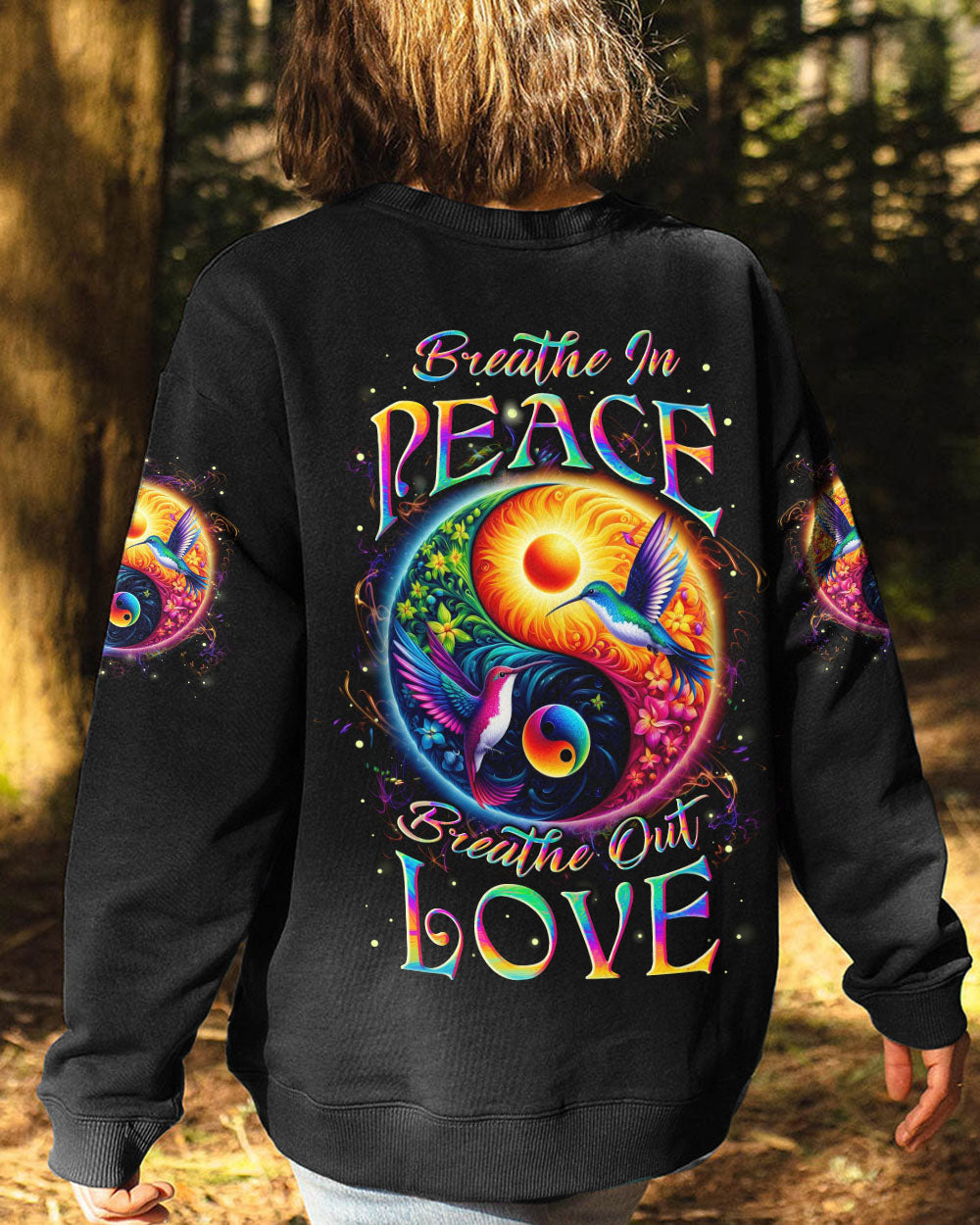 BREATHE IN PEACE YINYANG HUMMINGBIRDS ALL OVER PRINT - YHLN1903252