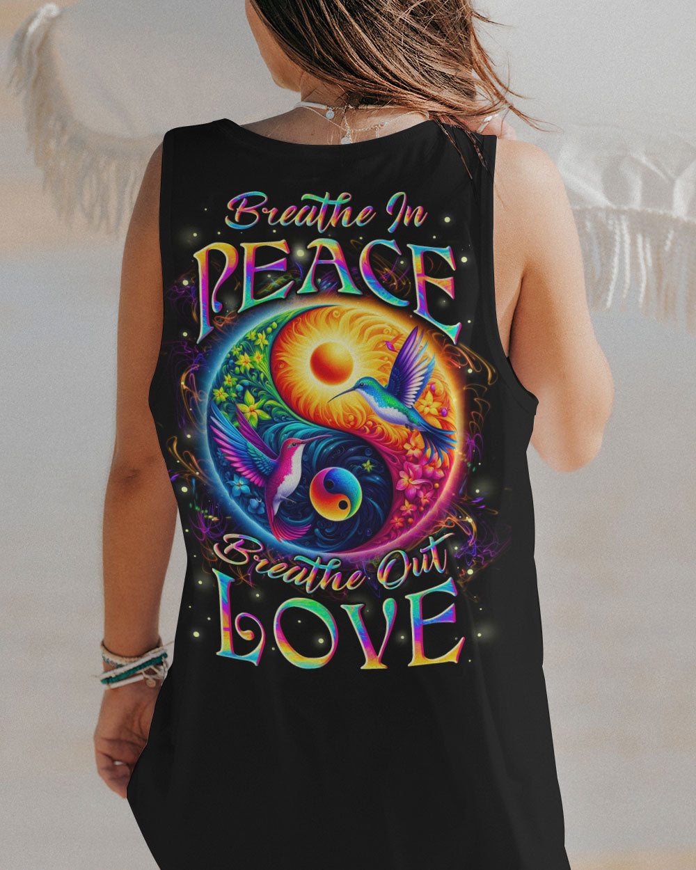 BREATHE IN PEACE YINYANG HUMMINGBIRDS ALL OVER PRINT - YHLN1903252