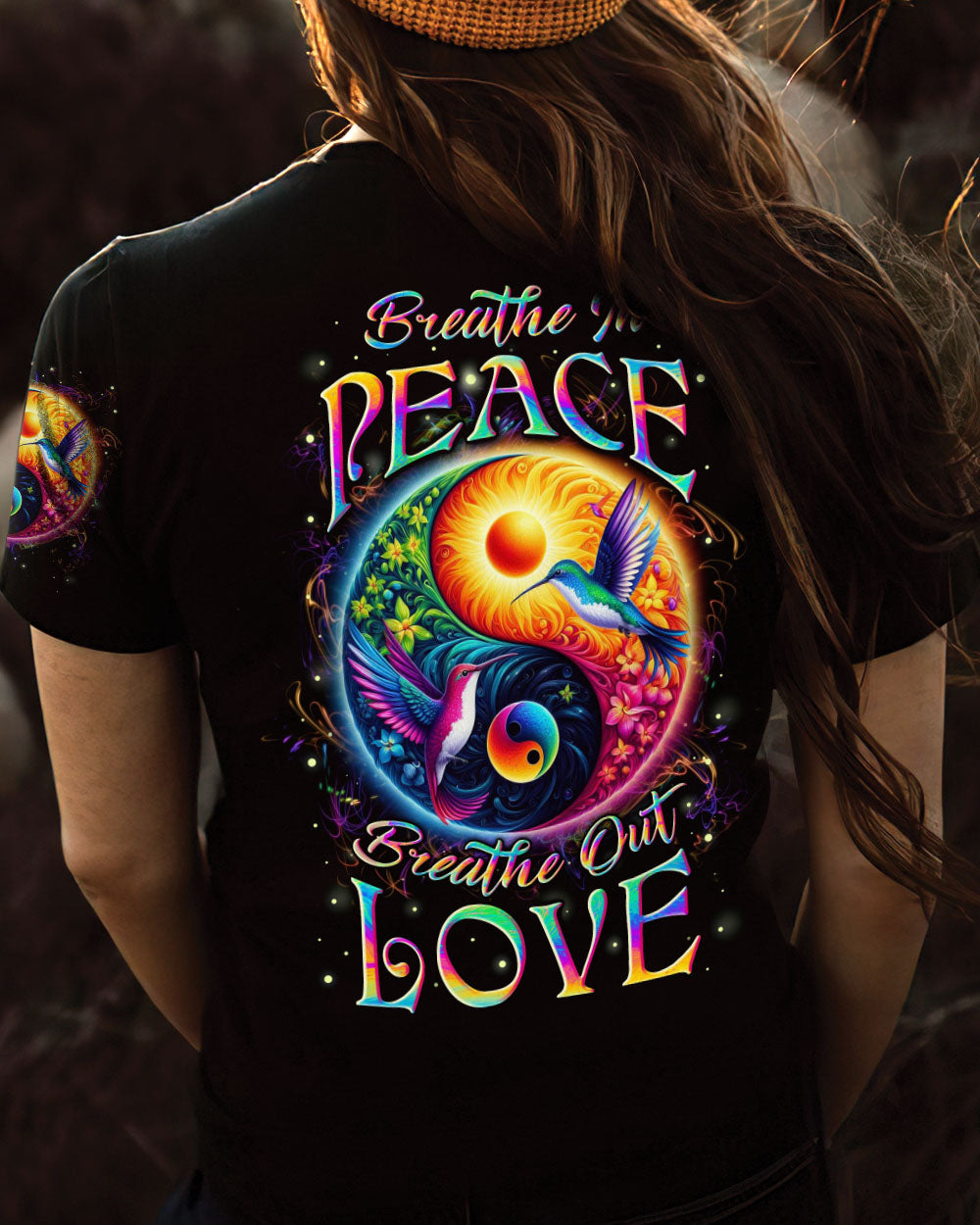 BREATHE IN PEACE YINYANG HUMMINGBIRDS ALL OVER PRINT - YHLN1903252