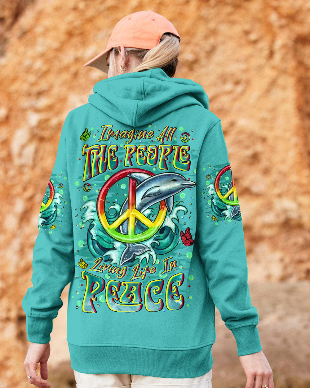 IMAGINE ALL THE PEOPLE LIVING LIFE IN PEACE DOLPHIN ALL OVER PRINT - YHLN1908253