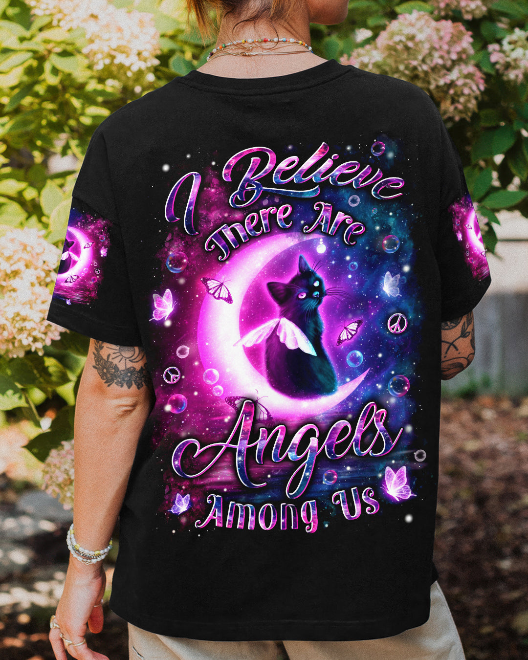 I BELIEVE THERE ARE ANGELS AMONG US CAT ALL OVER PRINT - YHLN2001261