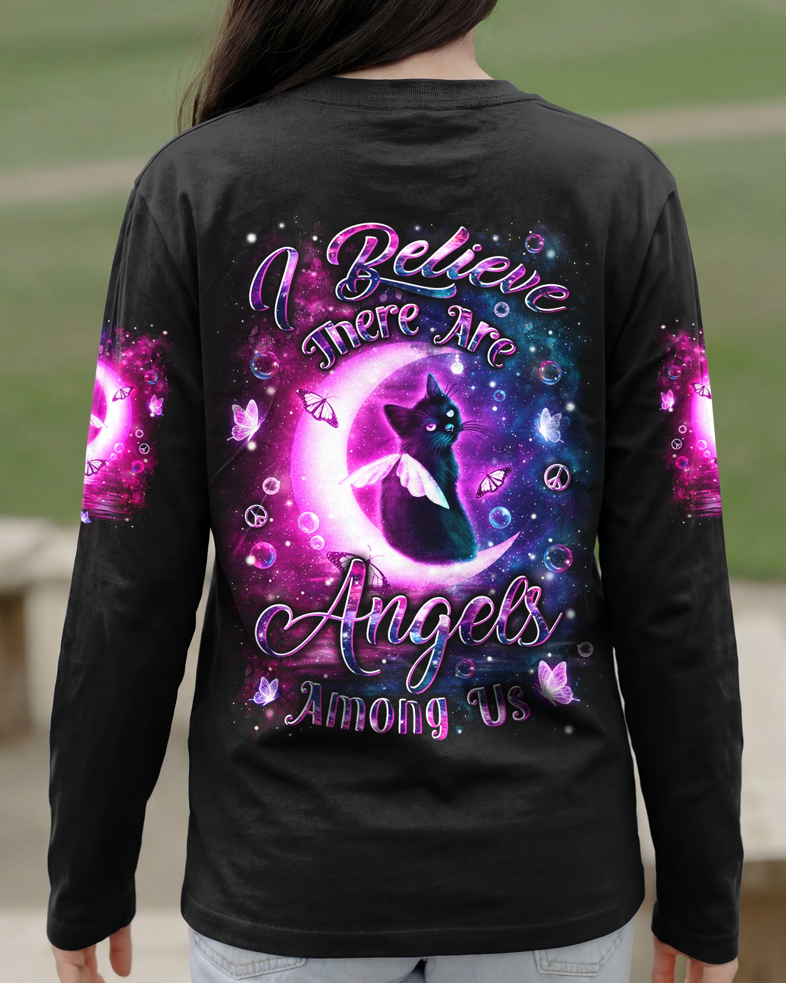I BELIEVE THERE ARE ANGELS AMONG US CAT ALL OVER PRINT - YHLN2001261