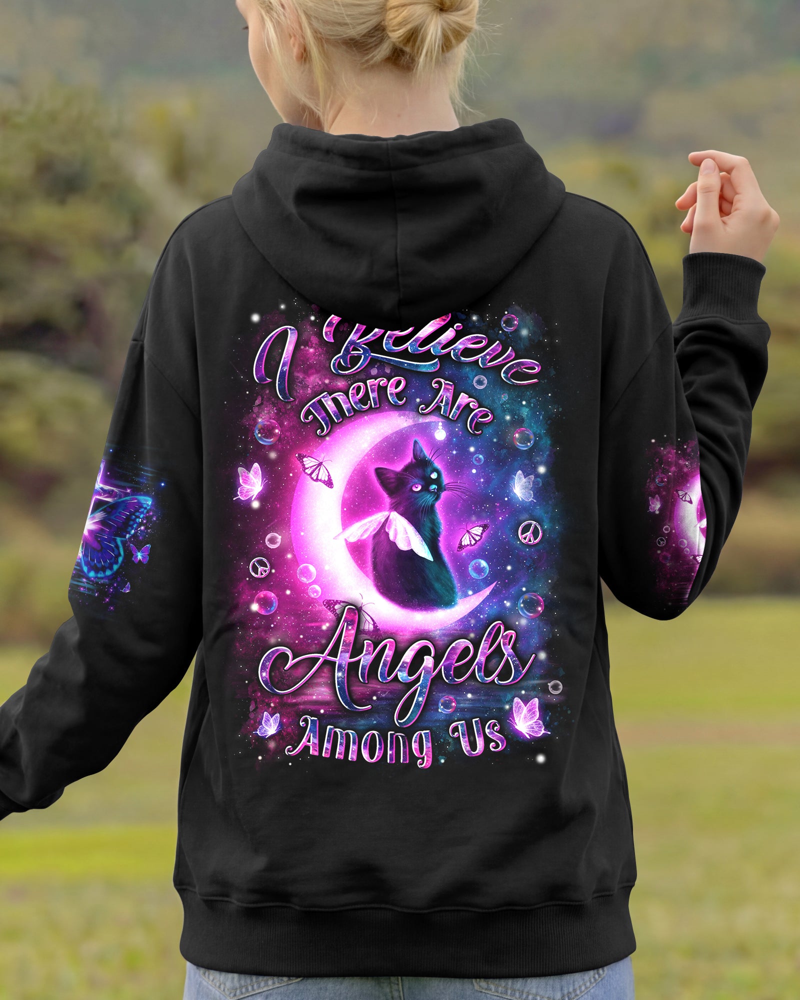 I BELIEVE THERE ARE ANGELS AMONG US CAT ALL OVER PRINT - YHLN2001261