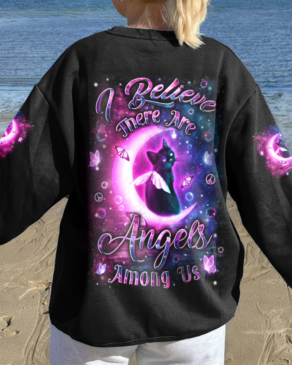 I BELIEVE THERE ARE ANGELS AMONG US CAT ALL OVER PRINT - YHLN2001261