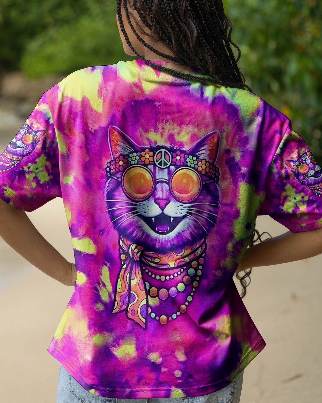 RADIANT NEON FUNNY HAPPY CAT ALL OVER PRINT - YHLN2101262