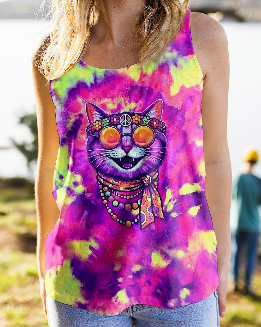 RADIANT NEON FUNNY HAPPY CAT ALL OVER PRINT - YHLN2101262