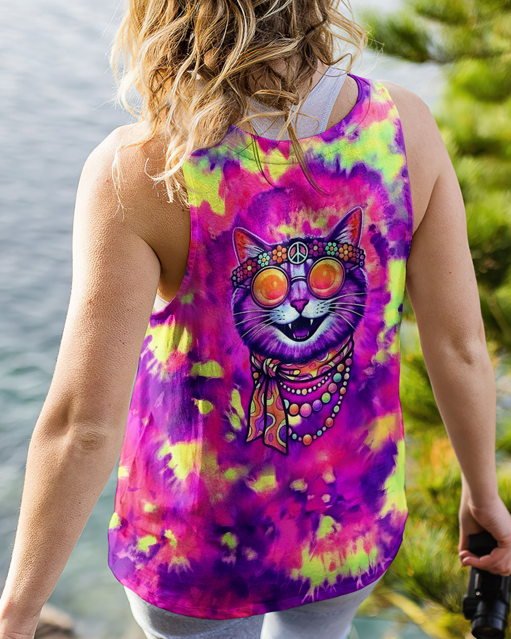 RADIANT NEON FUNNY HAPPY CAT ALL OVER PRINT - YHLN2101262