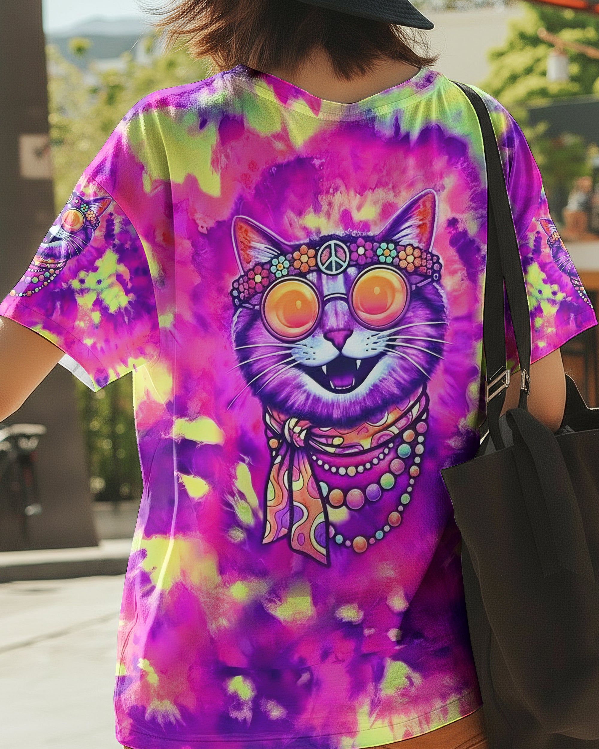 RADIANT NEON FUNNY HAPPY CAT ALL OVER PRINT - YHLN2101262