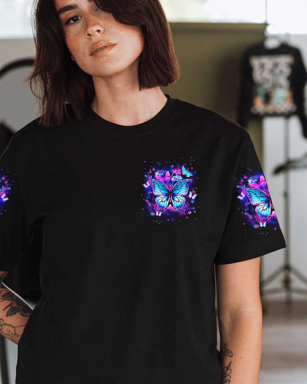 I BELIEVE THERE ARE ANGELS AMONG US BUTTERFLY ALL OVER PRINT - YHLN2106243