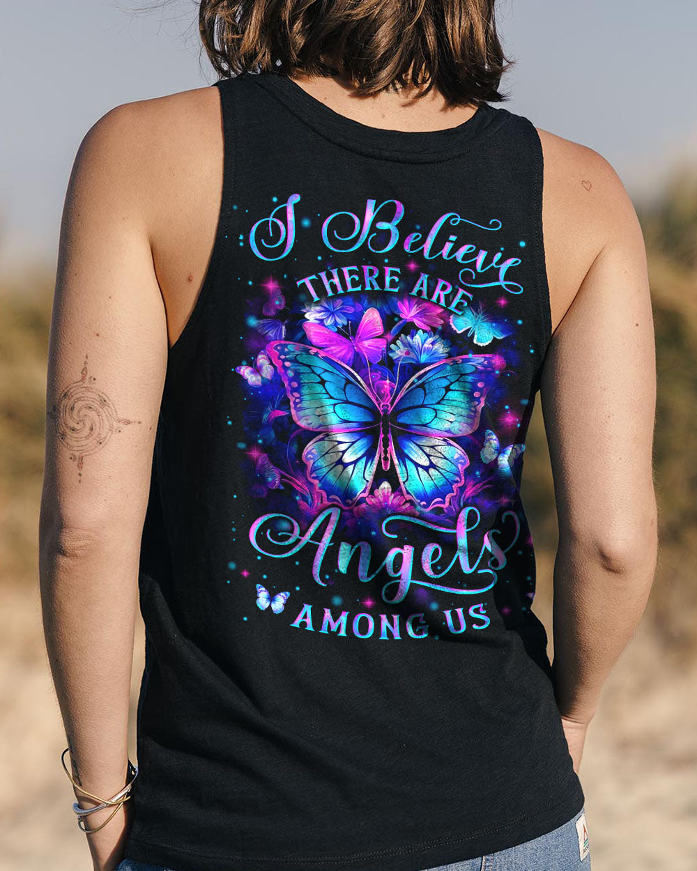 I BELIEVE THERE ARE ANGELS AMONG US BUTTERFLY ALL OVER PRINT - YHLN2106243