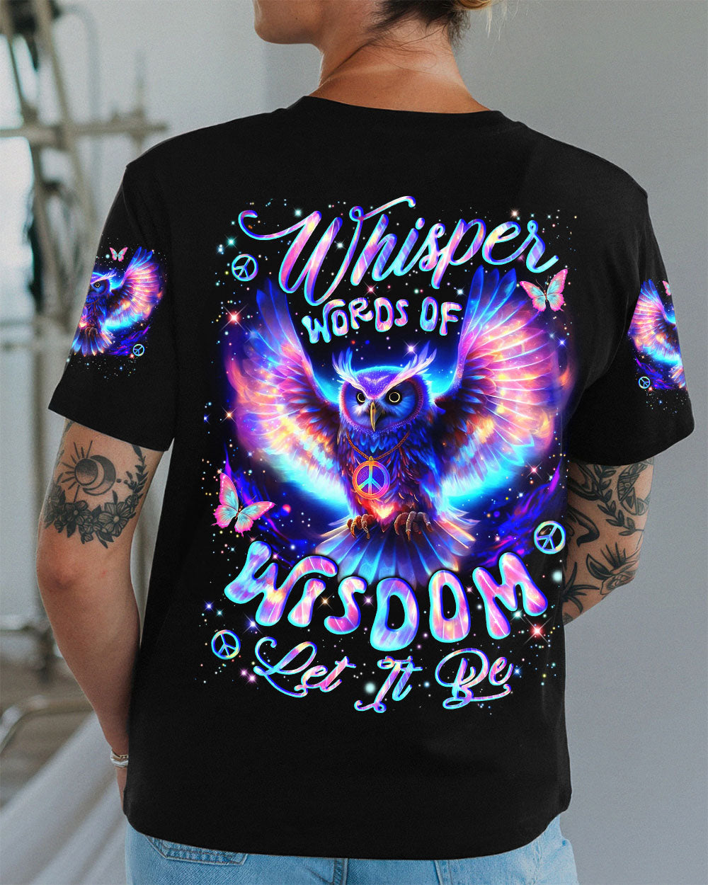 WHISPER WORDS OF WISDOM LET IT BE OWL ALL OVER PRINT - YHLN2108253