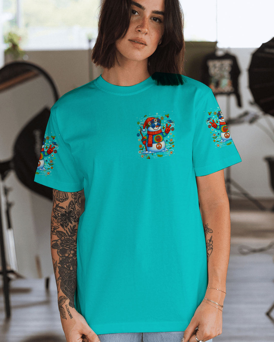 BE YOU THE WORLD WILL ADJUST CHRISTMAS SNOWMAN ALL OVER PRINT - YHLN2110252