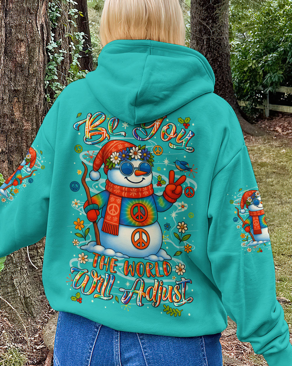 BE YOU THE WORLD WILL ADJUST CHRISTMAS SNOWMAN ALL OVER PRINT - YHLN2110252