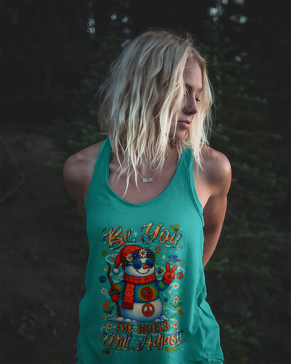 BE YOU THE WORLD WILL ADJUST CHRISTMAS SNOWMAN ALL OVER PRINT - YHLN2110252