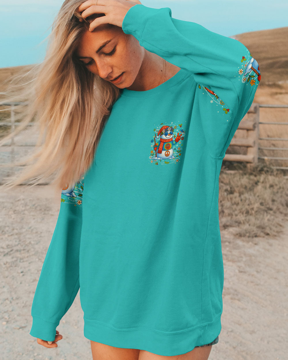 BE YOU THE WORLD WILL ADJUST CHRISTMAS SNOWMAN ALL OVER PRINT - YHLN2110252