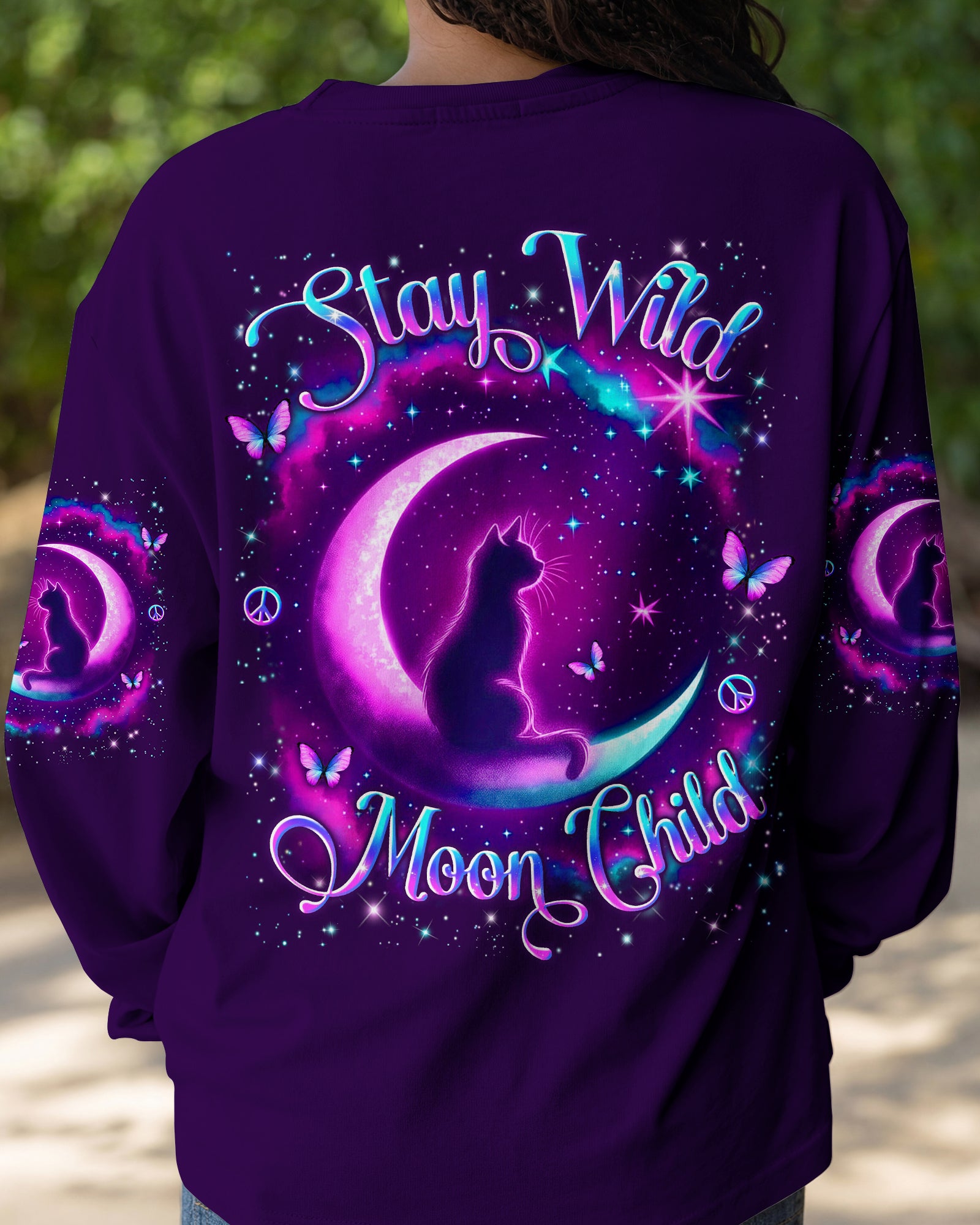 STAY WILD MOON CHILD CAT ALL OVER PRINT - YHLN2301262