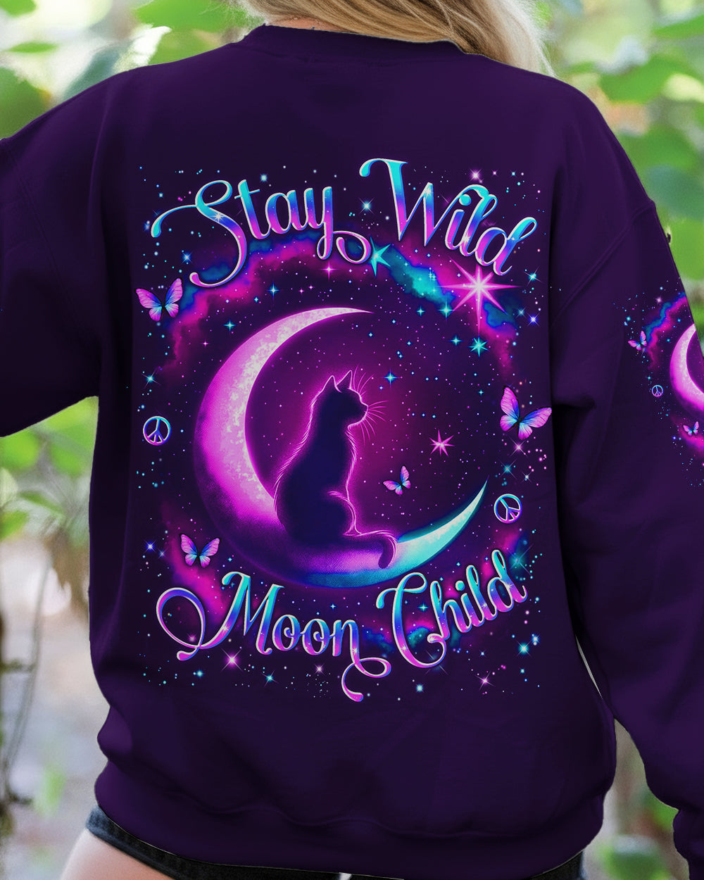STAY WILD MOON CHILD CAT ALL OVER PRINT - YHLN2301262