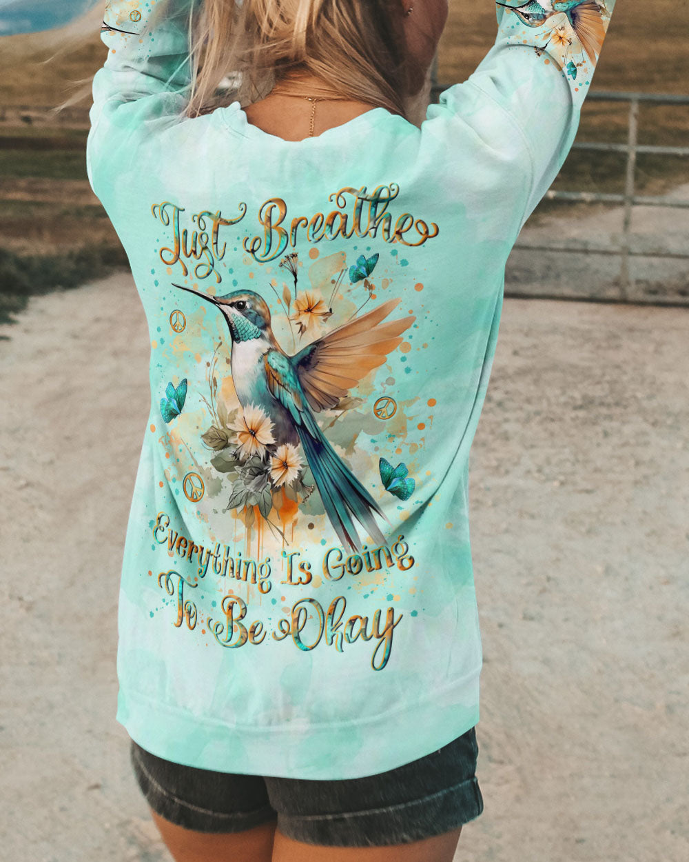 JUST BREATHE BUTTERFLY ALL OVER PRINT - YHLN2307244