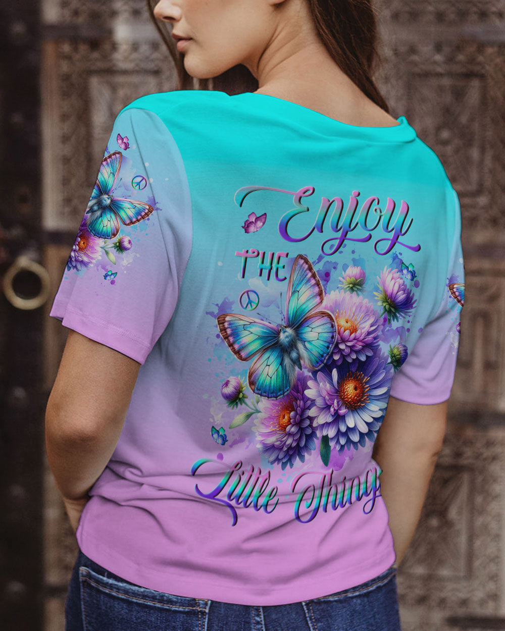 ENJOY THE LITTLE THINGS BUTTERFLY ALL OVER PRINT - YHLN2401251